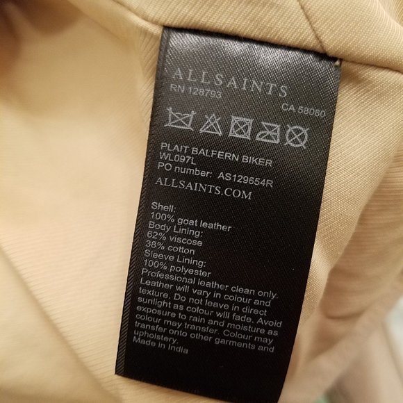 NWT All Saints Balfern leather biker jacket US 4 - Picture 11 of 16